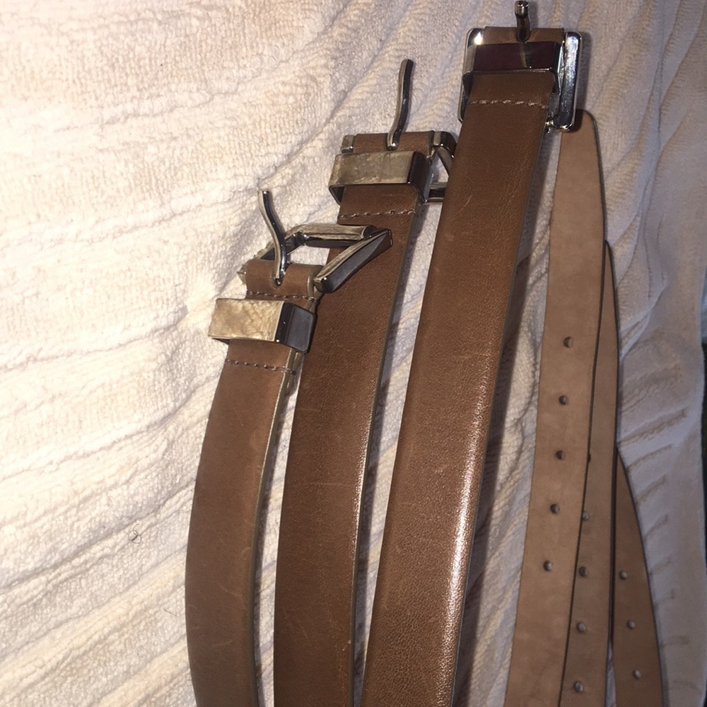 Unique high-end MICHAEL KORS leather brown belt